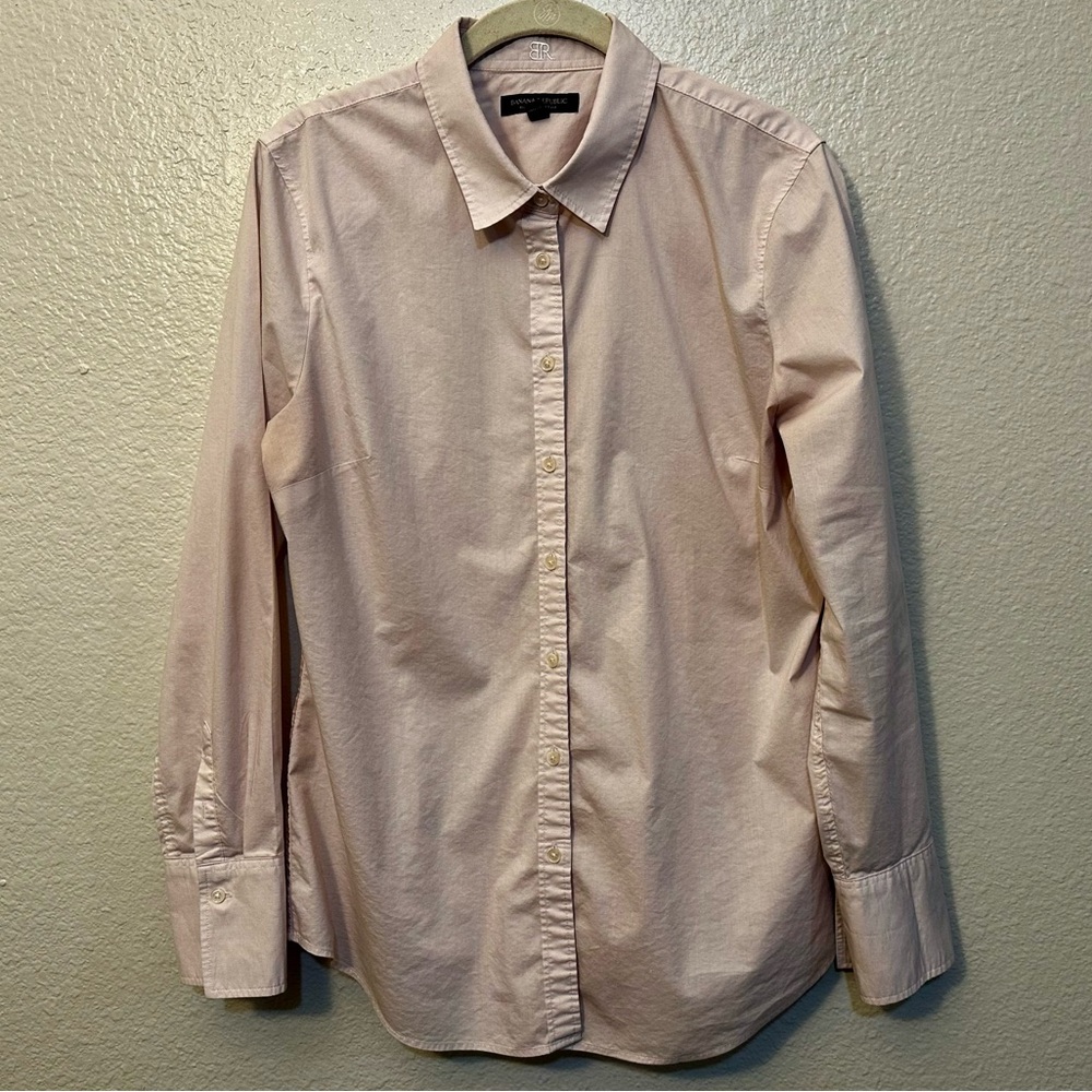 Banana Republic | Riley Tailored Fit Button Down Shirt, Pale Pink, Size 12